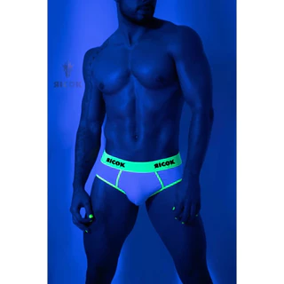 Cueca Slip Neon Branca | Roupa intima, cueca com vies neon