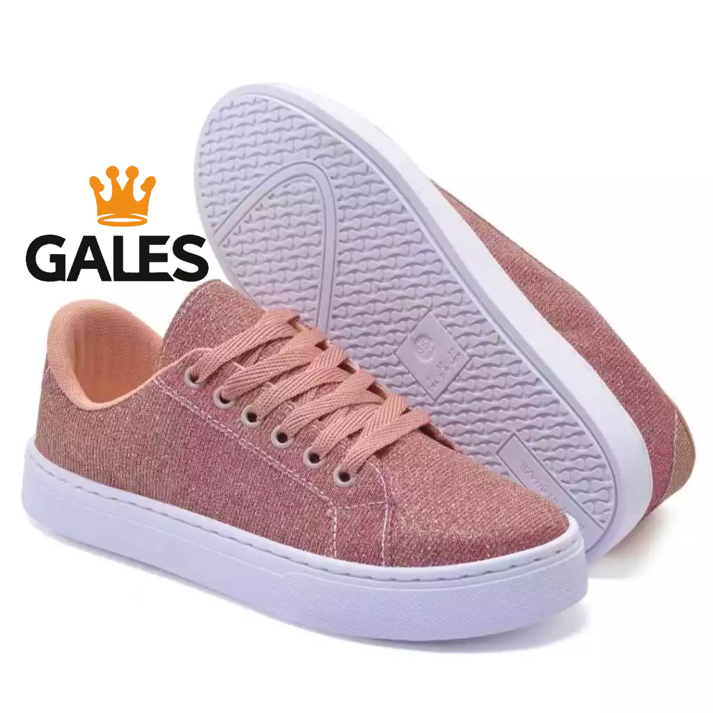 Tênis Feminino Casual Glitter Muito Brilho Sapatênis