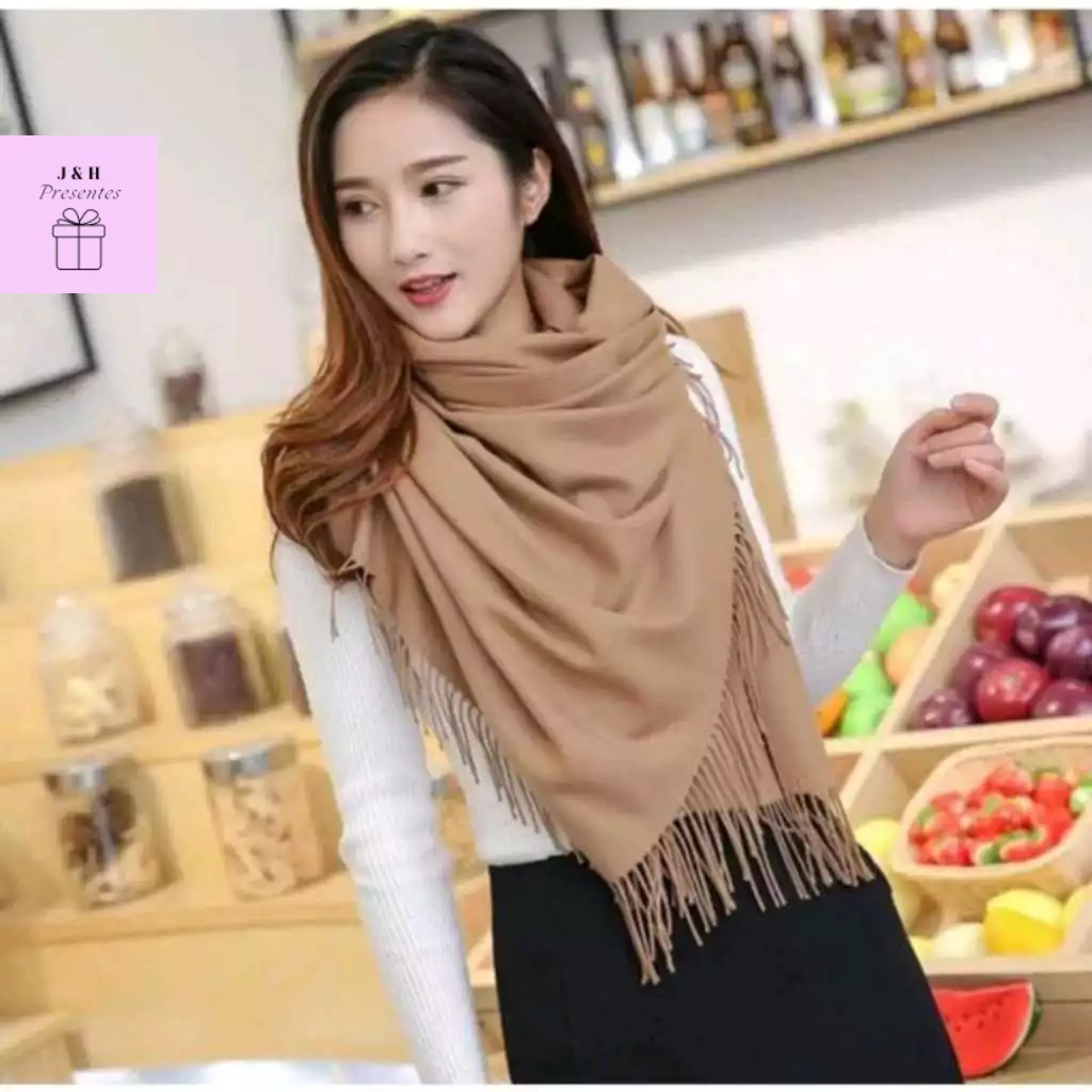 Cachecol Pashmina Lenço Xale Unissex feminino e Masculino Lisa Grande ...