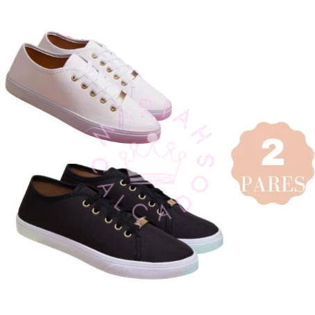 KIT 2 pares Tênis feminino casual dia a dia variados envio 24horas!!!limperdível
