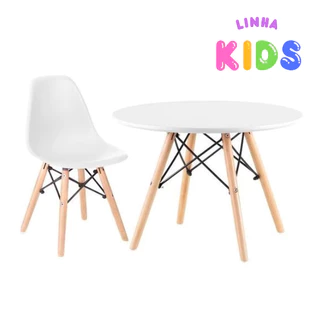 KIT MESA BRANCA INFANTIL 60CM + 1 CADEIRA
