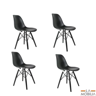 Conjunto 4 Cadeiras Eames Pp pés em polipropileno Eiffel Escrivaninha Escritorio - Cores diversas