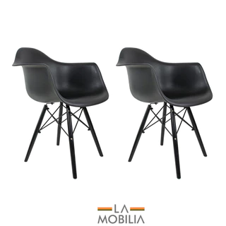 Conjunto 2 Cadeiras Charles Eames ARM com Braço Pés em Polipropileno - Cores
