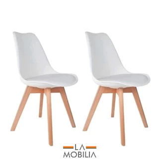 Conjunto 2 Cadeiras Sala de Jantar Saarinen Leda Estofada Wood - Cores Diversas