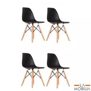 Conjunto 4 Cadeiras Eames Pp DSW Eiffel Escrivaninha Escritorio - Cores diversas