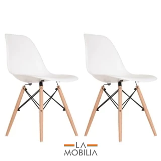 Conjunto 2 Cadeiras Eames Eiffel Pés Em Madeira Adulto - Cores diversas Escrivaninha Escritorio