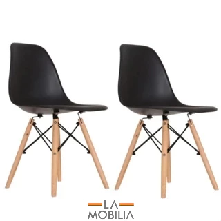 Conjunto 2 Cadeiras Eames Eiffel Pés Em Madeira Adulto - Cores diversas Escrivaninha Escritorio