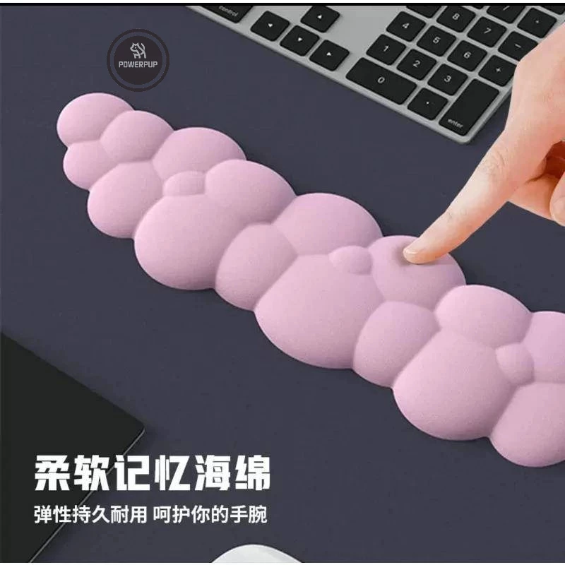 Apoio Pulso Mouse Teclado Nuvem Espuma Memória Base PU Inferior Couro Antiderrapante Ergonômico PC — foto 3 de 4