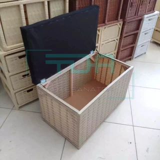 Puff Baú Decorativo Estofado Tecido Com Fibra Sintética Reforçado 70x40x45 (suporta até 120 kl)