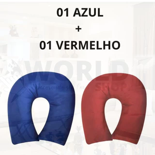 Kit 02 Travesseiros Protetor Para Pescoço Descanso Viagens Leitura Lindos Adulto Cores Azul