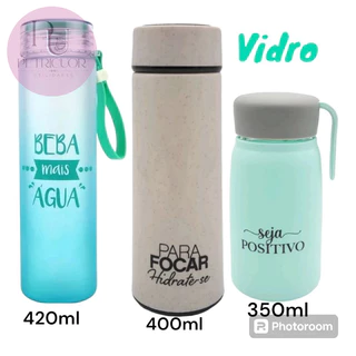 Garrafa Squeeze Motivacional em Vidro 420ml