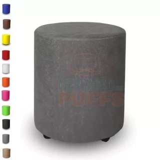 Puff Banqueta Redondo Decorativo Suede Corino Decoração Conforto Assento