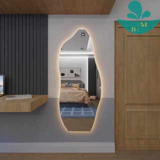 Espelho Orgânico Com Led 170cm x 70cm E06 Corpo Inteiro Lançamento Quarto Sala Banheiro Grande Moderno Luxo
