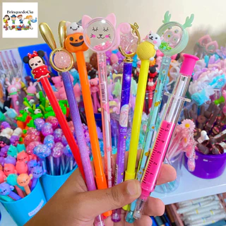 KIT COM 5/10/15/20 unidades Caneta fofa Criativa Gel Personagens Animadas Kawaii modelos