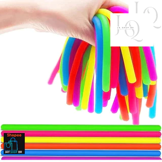 Minhoca Anti-Stress Pop It Estica E Solta Sensorial Relaxante Stretchy Noodle KIT 1/3/6 PÇS Flofy Squish Fidget Toy