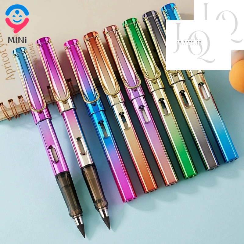 Lápis Infinito NEON Metalizado com Tampa Protetora e Borracha Macia Multicolorido Cintilante Brilhante UNIDADE