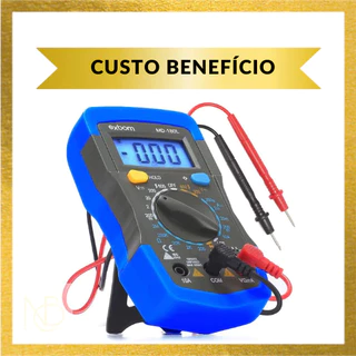 Multímetro digital MD-180L fundo iluminado com BIPE e bateria e pontas