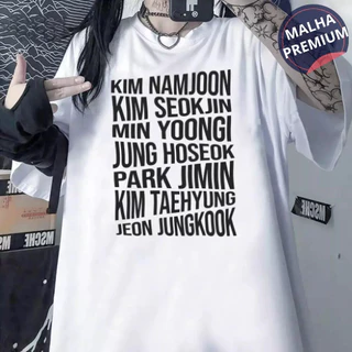 Camiseta BTS Bangtan Kpop Army Fanchant Kim Namjoon Kim Seokjin Min Yoongi Jung Hoseok Park Jimin Kim Taehyung Jeon Jungkook Unissex