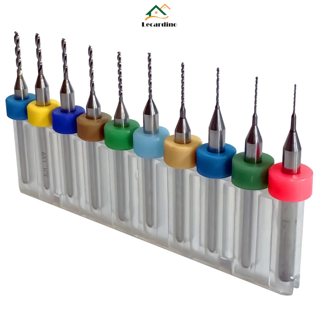 Kit 10 Broca Tungstênio 0.3 a 1.2mm Haste 3mm Micro Retifica