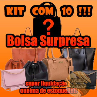 KIT COM 10 Bolsa Feminina Surpresa, Cor e Modelo Aleatórios, Queima de Estoque, Liquidação, Saldão, Enquanto Durar os Estoques 1