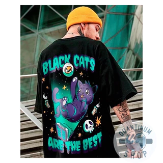 Camiseta Unissex 100% Algodão Gatos Pretos São Os Melhores Streetwear Lançamento Envio Hoje!! camisa plus size G1 G2 G3
