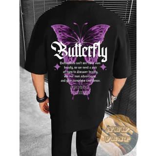 Camiseta Masculina Butterfly Unissex Algodão Streetwear Premium Plus Size - Envio Imediato