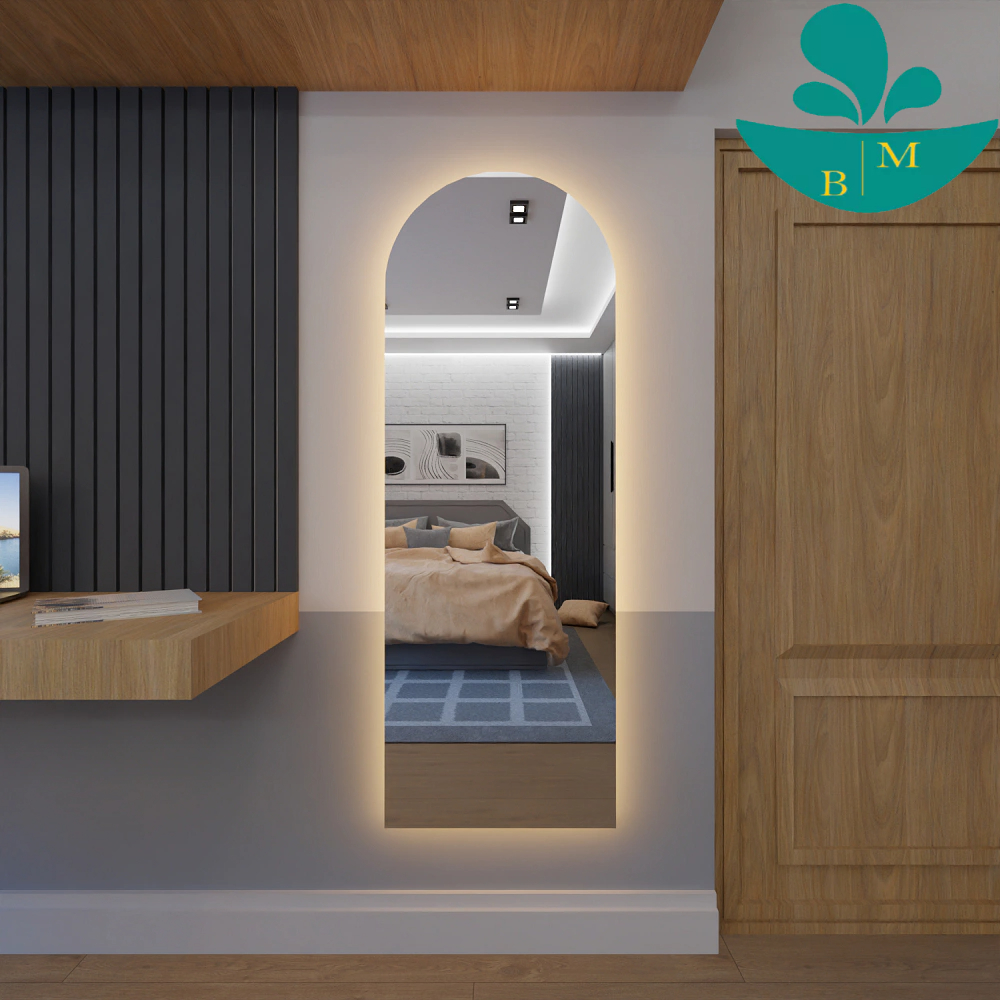 Espelho Corpo Inteiro Janela Com Led 170cm x 70cm E13 Lapidado Lançamento Quarto Sala Grande Moderno Luxo