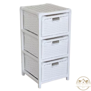 Gaveteiro Organizador 3 gavetas 60x30x30 em vime para decoração Banheiro, Quarto, Sala, Cozinha