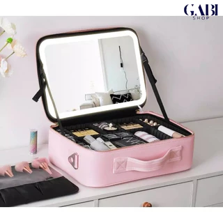Kit Maleta Maquiagem Com Espelho e Luz Led Usb Com Cabo Makeup Profissional GABI SHOP em Oferta na Shopee