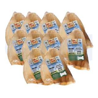 Petisco Natural Desidratado para Cachorros Orelha Bovina 10 UNIDADES