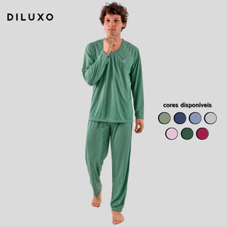 Pijama Masculino Longo Diluxo Roupas de Dormir Barato em Oferta na Shopee