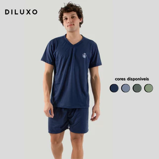 Pijama Curto Masculino Confortável Malha Verão em Oferta na Shopee