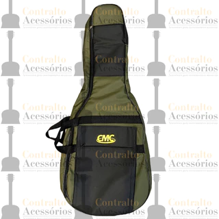Capa Bag Bolsa Mochila Para Violão Folk Super Luxo Acolchoada Verde Escuro