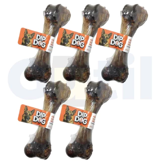 Kit 5 Femur Suíno Petisco Osso Desidratada Natural Mordedor