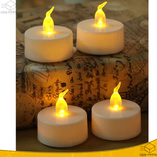 Kits Vela Led Lâmpada Decorativa Chama Amarela Com Pilha OFERTA