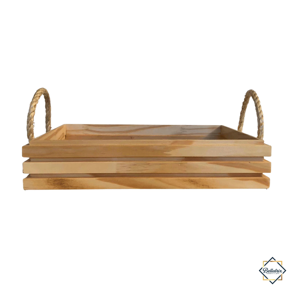 Kit C/7 Cesta Bandeja Madeira Pinus, Cesta Café da Manhã Presente