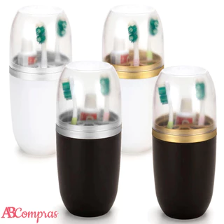 Porta Escovas De Dente Suporte Pasta de Dente Com Tampa Plastico Pia Banheiro Lavabo Viagem 500ml Arthi