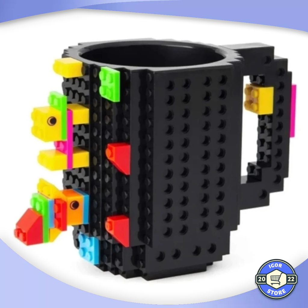 Canecas Bloquinhos Com Encaixe Lego + Peças Para Montar Para Crianças Kids