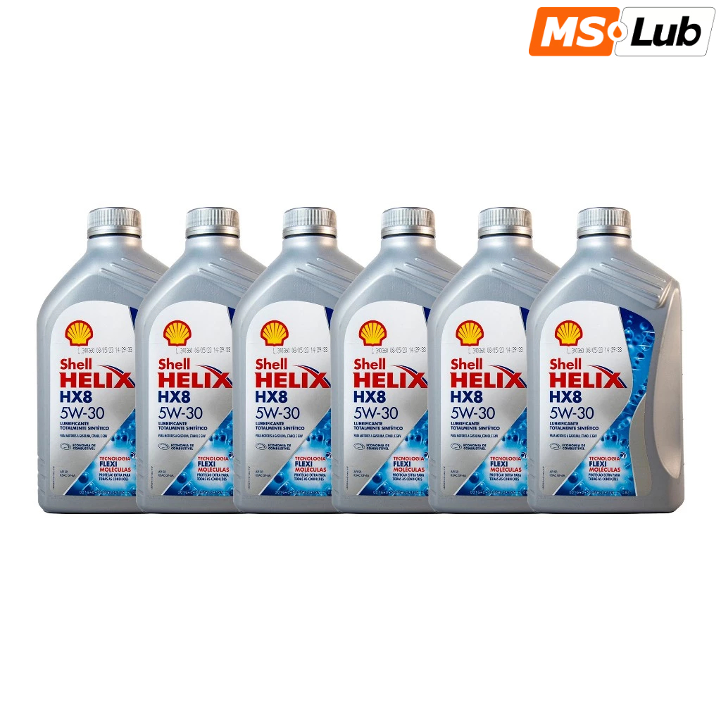Kit 6 Shell Helix 5w30 Hx8 Sintético GF6 API SP | Shopee Brasil
