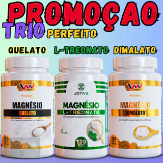 Os 3 Magnésio Mais Vendidos agora Em um Kit L - Treonato - Dimalato - Quelato