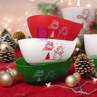 Kit 30 Petisqueiras coração Boneco de Neve Petiscos Feliz Natal Salgadinho