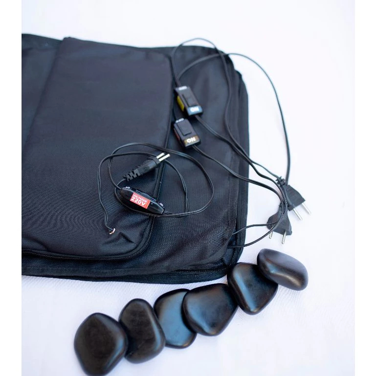 Kit 12 Pedras Quentes Vulcânicas+Bolsa Aquecedora 127v/220v