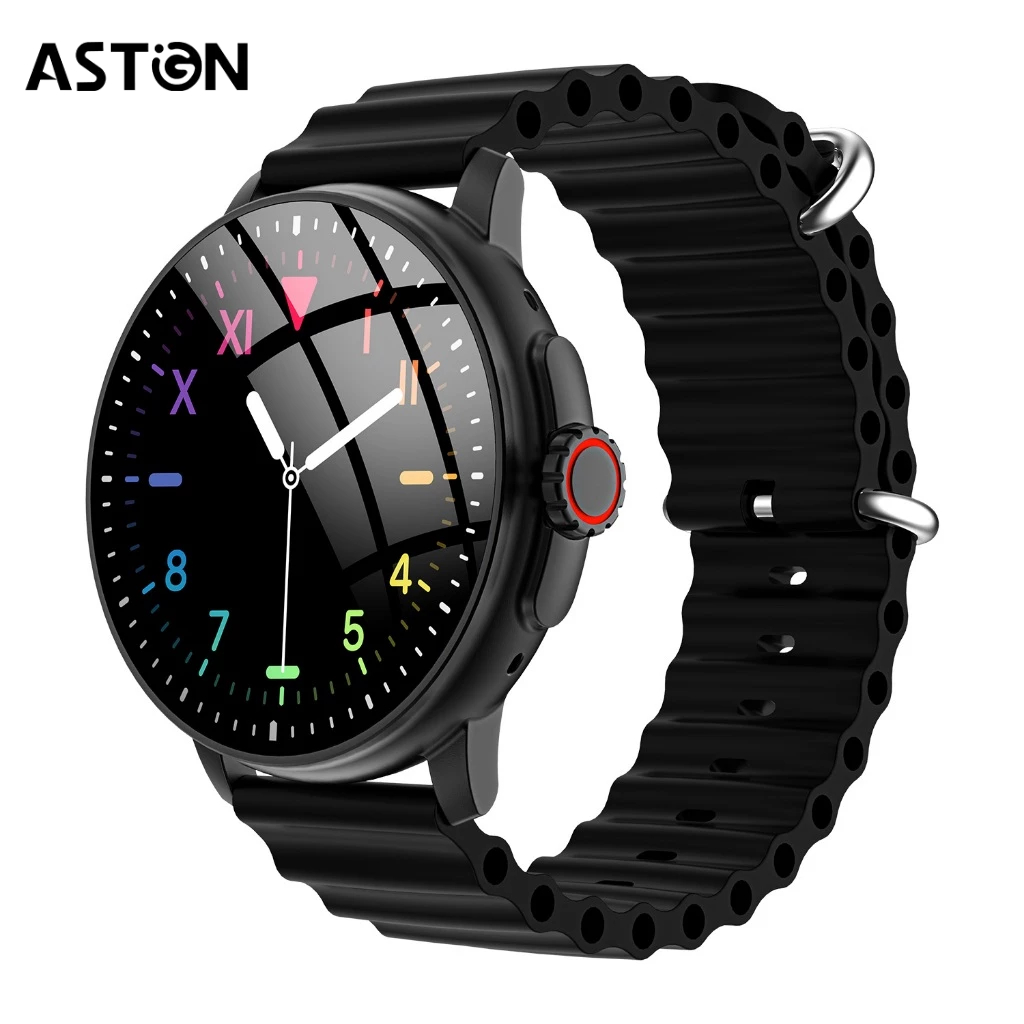 Relógio inteligente design de tela redonda bluetooth call watch com NFC & assistente de voz