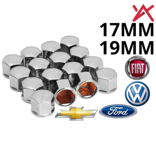 Capa de Parafuso Cromada Para Roda Carro 17/19MM Universal Gol Passat Parati Voyage Saveiro Golf Santana