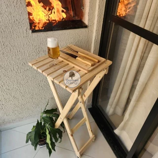 Mesa Apoio Dobrável Em Madeira De Pinus