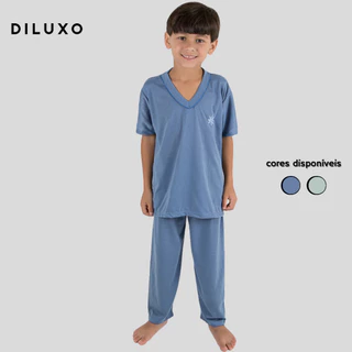 Pijama Infantil Masculino Curto Com Calça Confortável em Oferta na Shopee
