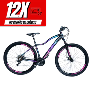 Bicicleta Bike Aro 29 KSW MTB Alumínio 24V Câmbios SHIMANO - Feminina - Cabeamento Superior Interno