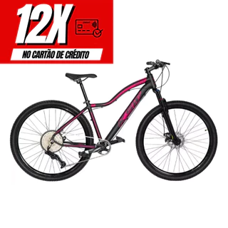 Bicicleta Bike Aro 29 KSW Fem. MTB 12v 11x52 Cabeamento Interno Freio Hidráulico Suspensão C/ Trava