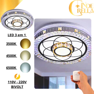 Luminária De Teto Plafon Cristal Led Moderna Lustre para Corredor Sala Quarto Cozinha Loja