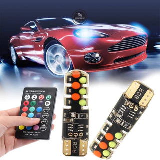 T10 RGB 16 Cores 12v 6W Par lampada led automotivo COB LED Multicolor canbus Carro C/ Controle Remoto Luzes De Leitura Em Cunha Flash/Strobe em Oferta na Shopee
